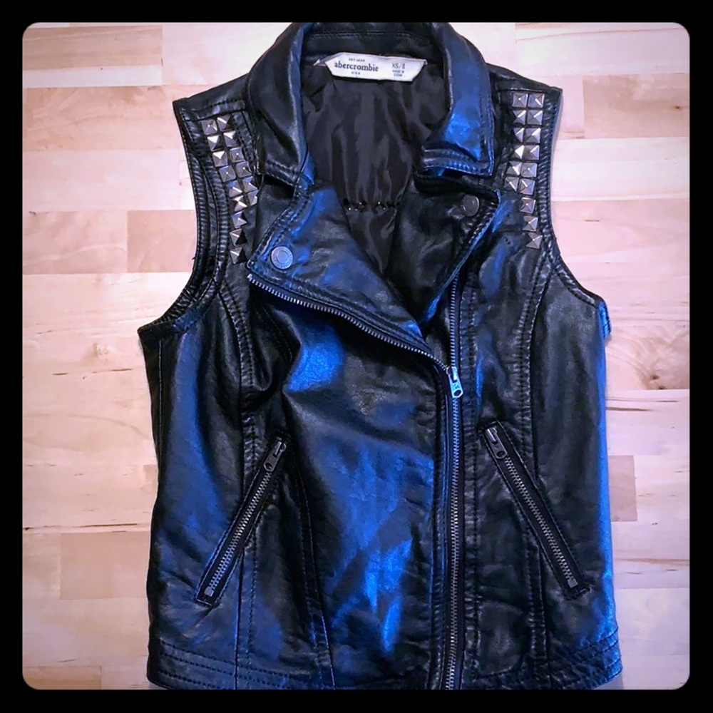 Studded RANCID faux leather vest